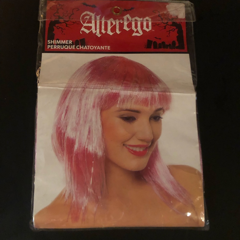 Pink and silver hair wig costume festival party brand new🌈